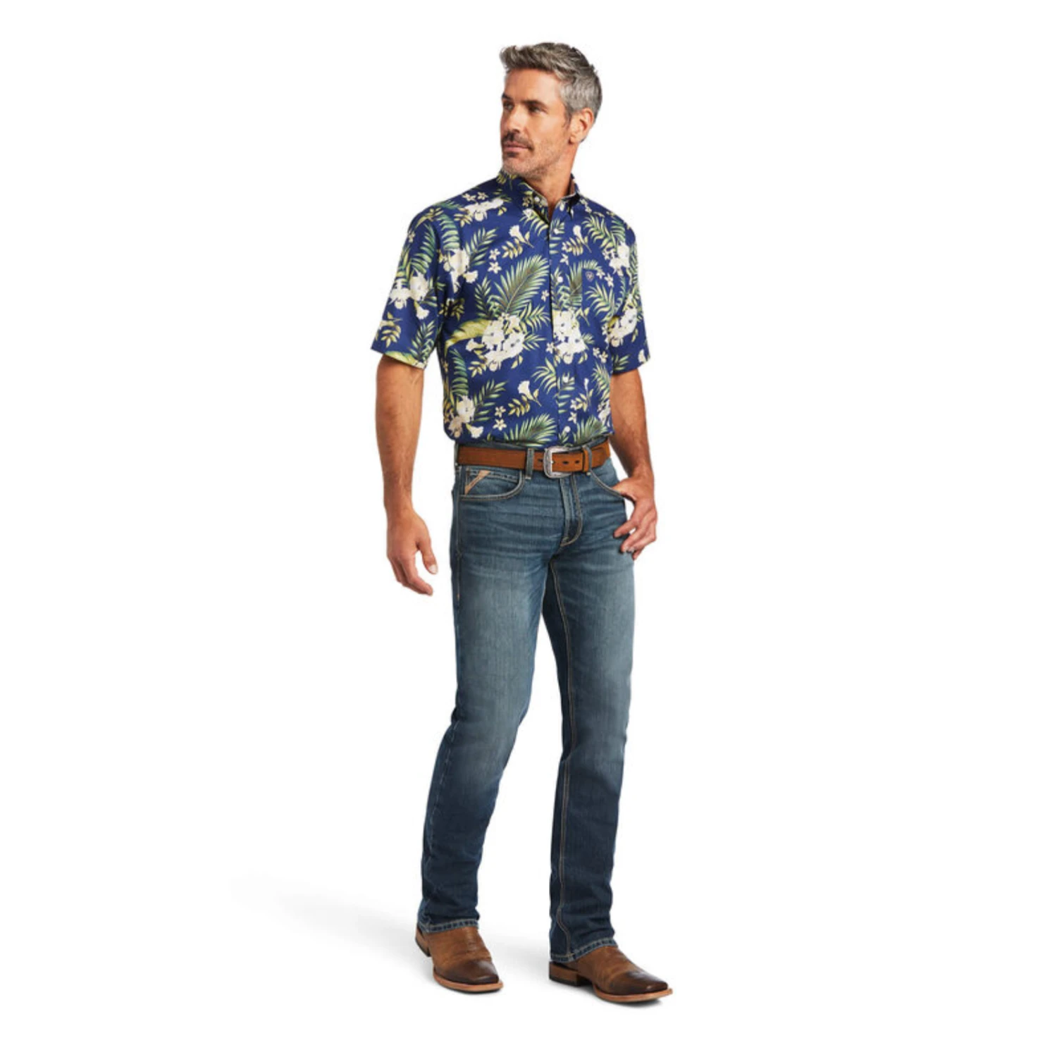 Ariat® Men's Wrinkle Free Ephraim Blue Button Down Shirt 10040725 4 Ariat® Men's Wrinkle Free Ephraim Blue Button Down Shirt 10040725 - Image 4