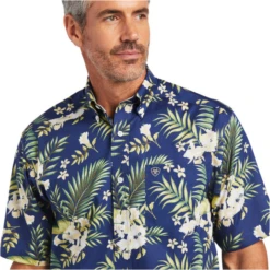 Ariat® Men's Wrinkle Free Ephraim Blue Button Down Shirt 10040725 6 Ariat® Men's Wrinkle Free Ephraim Blue Button Down Shirt 10040725 -ARIA Clothing Shop 10040725D