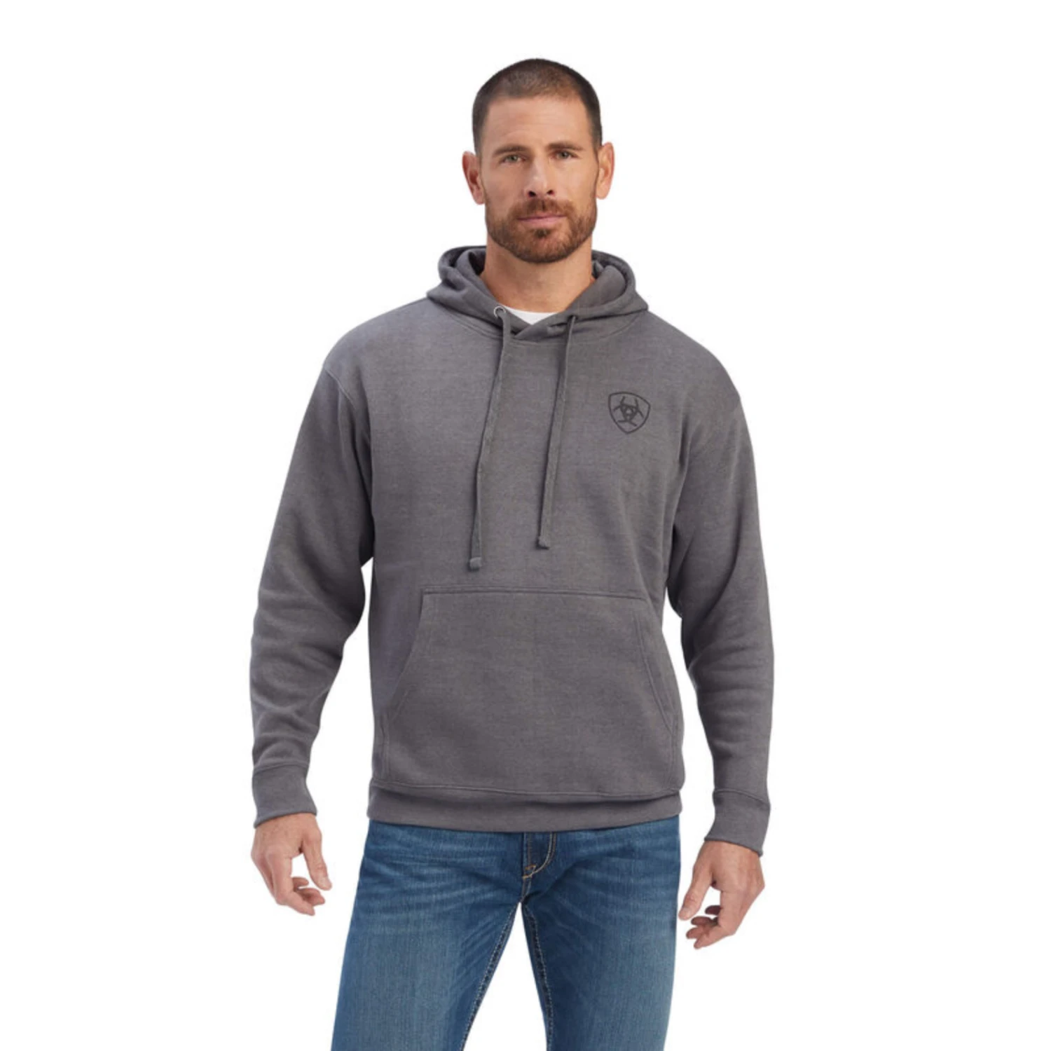 Ariat® Men's EST Block Charcoal Grey Pullover Hoodie 10041723 2 Ariat® Men's EST Block Charcoal Grey Pullover Hoodie 10041723 - Image 2
