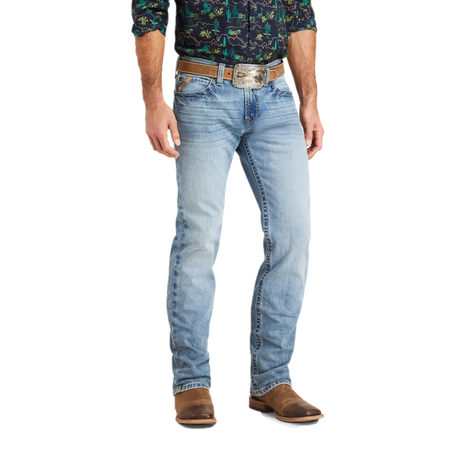 Ariat® Men's M7 Slim Fit Light Wash Straight Leg Jeans 10043187 2 Ariat® Men's M7 Slim Fit Light Wash Straight Leg Jeans 10043187 - Image 2