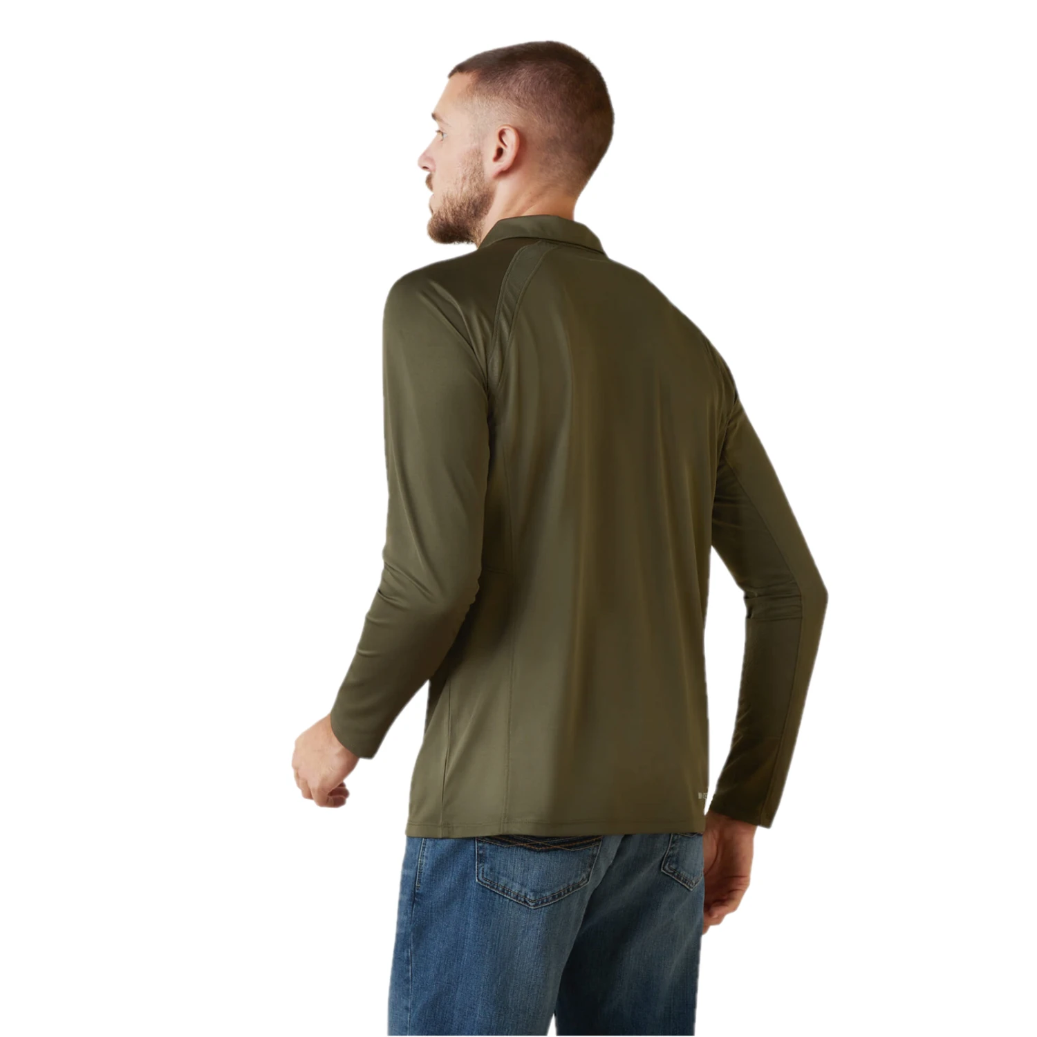 Ariat® Men's Sunstopper Beetle Green 1/4 Zip Baselayer Jacket 10043608 2 Ariat® Men's Sunstopper Beetle Green 1/4 Zip Baselayer Jacket 10043608 - Image 2