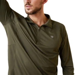 Ariat® Men's Sunstopper Beetle Green 1/4 Zip Baselayer Jacket 10043608 6 Ariat® Men's Sunstopper Beetle Green 1/4 Zip Baselayer Jacket 10043608 -ARIA Clothing Shop 10043608d