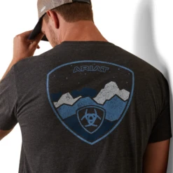 Ariat® Men's Logoscape Charcoal Heather Graphic T-Shirt 10044775 -ARIA Clothing Shop 10044775c