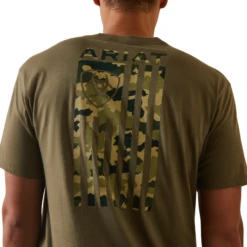 Ariat® Men's Tonal Camo Flag Military Heather T-Shirt 10044778 -ARIA Clothing Shop 10044778c
