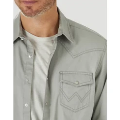 Wrangler® Retro Premium Modern Fit Grey Western Snap Shirt 112314971 6 Wrangler® Retro Premium Modern Fit Grey Western Snap Shirt 112314971 -ARIA Clothing Shop 112314971 2 ea02387d 4f64 4114 b8c8 3395ee313c12