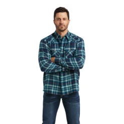 Ariat Men's Hasting Retro Snap Dream Teal Shirt 10038010