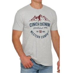 Cinch Men's Heather Grey Mountain Graphic T-Shirt MTT1690485