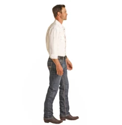 Rock & Roll Denim® Men's Double V Dark Straight Leg Jeans RRMD1RRZSD -ARIA Clothing Shop 56sd4fsd5f4