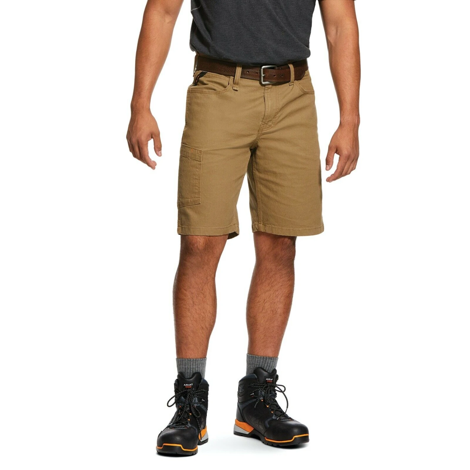 Ariat® Men's Rebar™ Khaki Made Tough DuraStretch Work Shorts 10030265 1 Ariat® Men's Rebar™ Khaki Made Tough DuraStretch Work Shorts 10030265