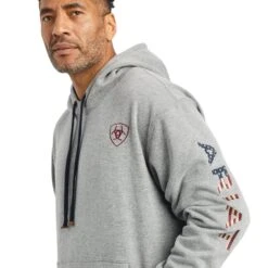 Ariat Men's Heather Grey Chimayo Graphic Pullover Hoodie 10042194 -ARIA Clothing Shop F22 MNS WEST 10042194 detail01