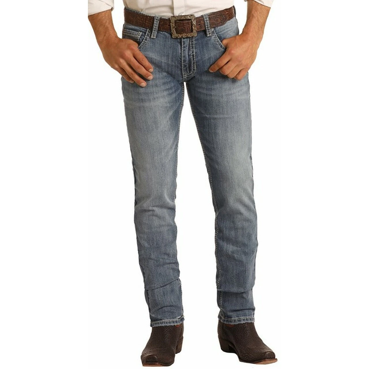 Rock & Roll Denim Men's Reflex Skinny Straight Leg Jeans MSS3596 2 Rock & Roll Denim Men's Reflex Skinny Straight Leg Jeans MSS3596 - Image 2