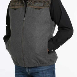 Cinch Men's Concealed Carry Wooly Charcoal Grey Vest MWV1543002 7 Cinch Men's Concealed Carry Wooly Charcoal Grey Vest MWV1543002 -ARIA Clothing Shop MWV1533003 2