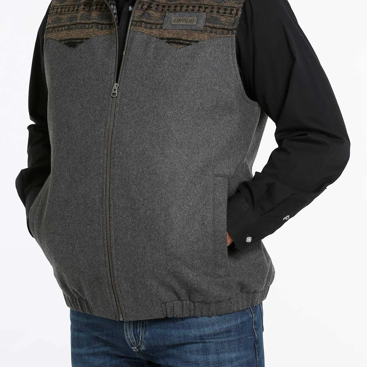 Cinch Men's Concealed Carry Wooly Charcoal Grey Vest MWV1543002 4 Cinch Men's Concealed Carry Wooly Charcoal Grey Vest MWV1543002 - Image 4