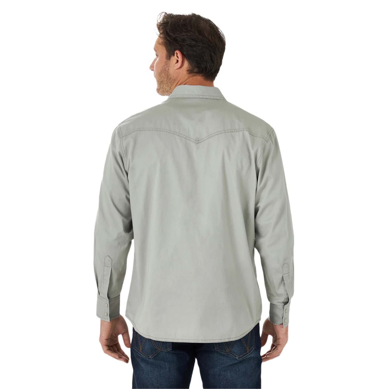 Wrangler® Retro Premium Modern Fit Grey Western Snap Shirt 112314971 2 Wrangler® Retro Premium Modern Fit Grey Western Snap Shirt 112314971 - Image 2