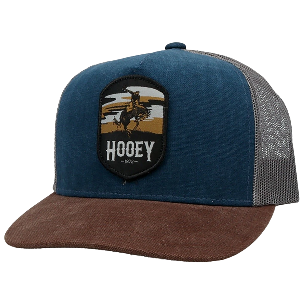 Hooey® Unisex Cheyenne 5-panel Blue & Charcoal Trucker Cap 2144T-BLCH 1 Hooey® Unisex Cheyenne 5-panel Blue & Charcoal Trucker Cap 2144T-BLCH