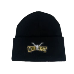 Wild West Logo Knitted Black Beanie S10556-1