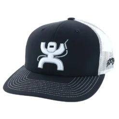 Hooey® Men's Arc 6-panel Black & White Trucker Cap 1862T-BKWH