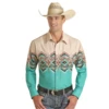 Panhandle® Men's Western Aztec Border Snap Shirt PHMSOSR0MX-84