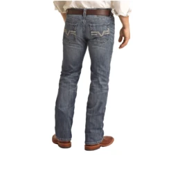Rock & Roll Men's Pistole Straight Medium Vintage Wash Jeans RRMD1PRZSM