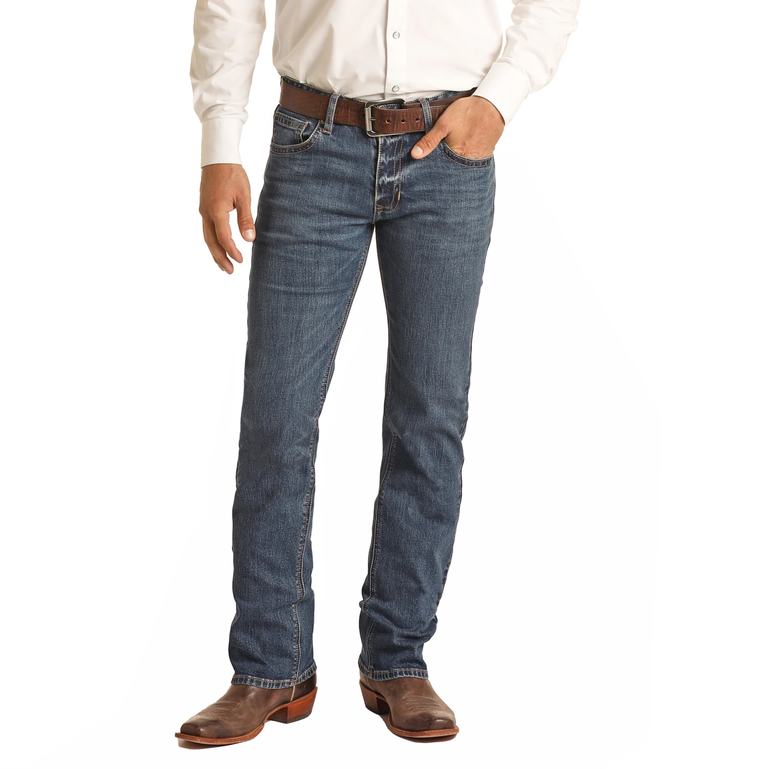 Rock & Roll Men's Vintage '46 Revolver Dark Wash Straight Leg Jeans RRMD1RRZS1 2 Rock & Roll Men's Vintage '46 Revolver Dark Wash Straight Leg Jeans RRMD1RRZS1 - Image 2