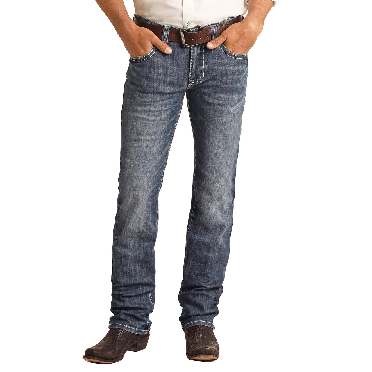 Rock & Roll Men's Revolver Reflex Medium Wash Jeans RRMD1RRZSI 2 Rock & Roll Men's Revolver Reflex Medium Wash Jeans RRMD1RRZSI - Image 2