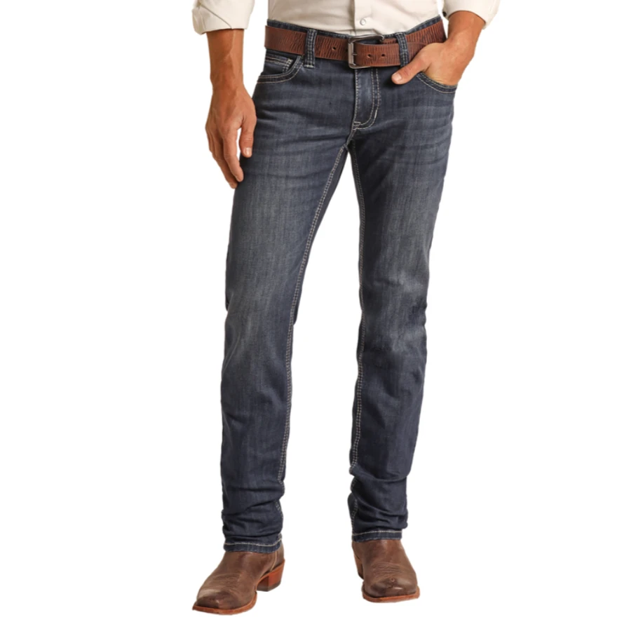 Rock & Roll Denim® Men's Two Toned Dark Wash Jeans RRMD2MR149-200 2 Rock & Roll Denim® Men's Two Toned Dark Wash Jeans RRMD2MR149-200 - Image 2