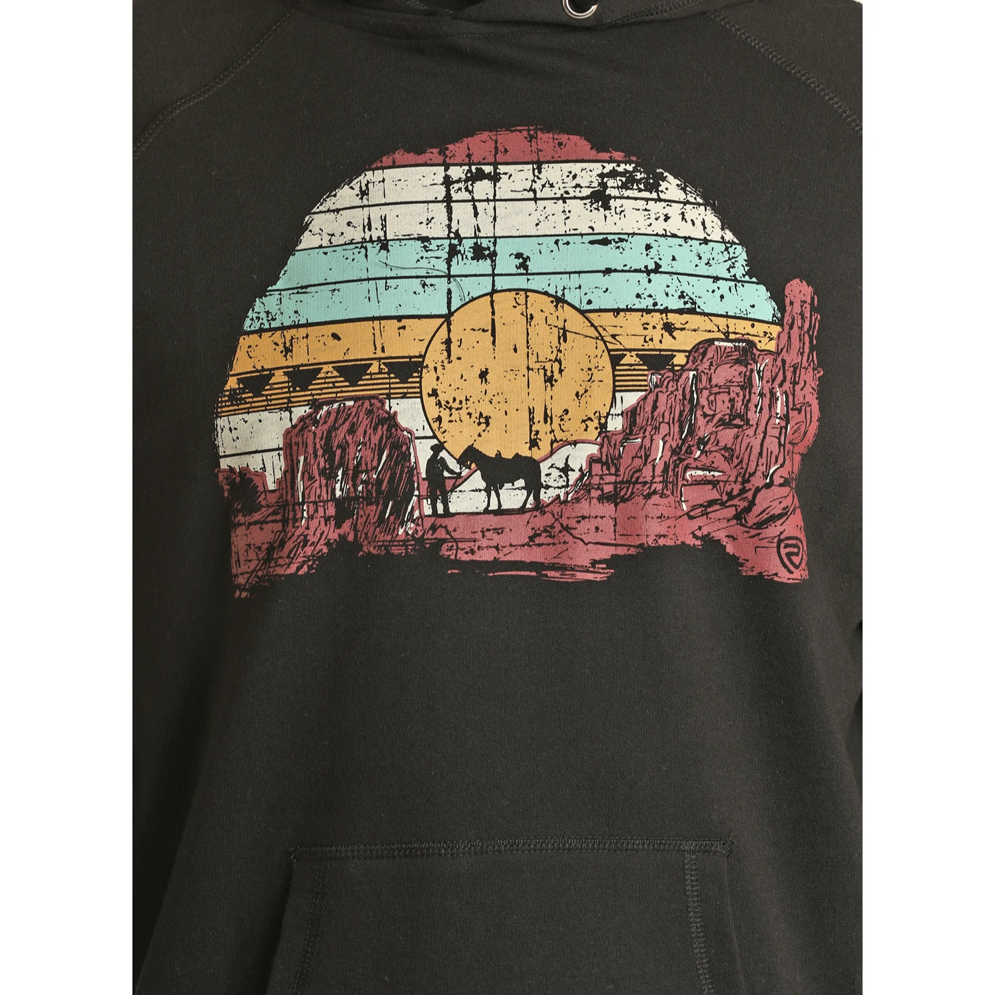 Rock & Roll Cowboy® Men's Desert Sunset Black Hoodie RRMT94R05Z-01 2 Rock & Roll Cowboy® Men's Desert Sunset Black Hoodie RRMT94R05Z-01 - Image 2