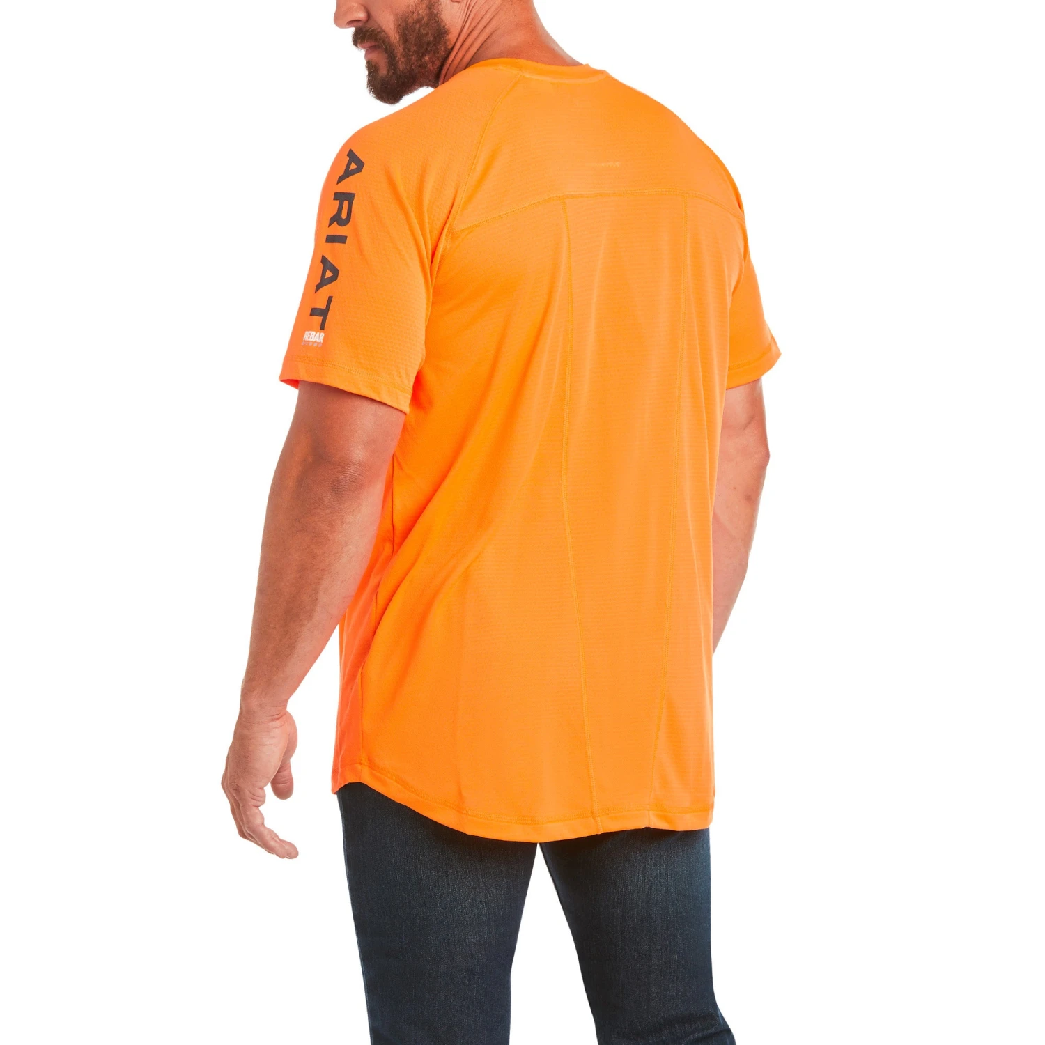Ariat® Men's Rebar Heat Fighter SS Neon Orange T-Shirt 10031040 2 Ariat® Men's Rebar Heat Fighter SS Neon Orange T-Shirt 10031040 - Image 2