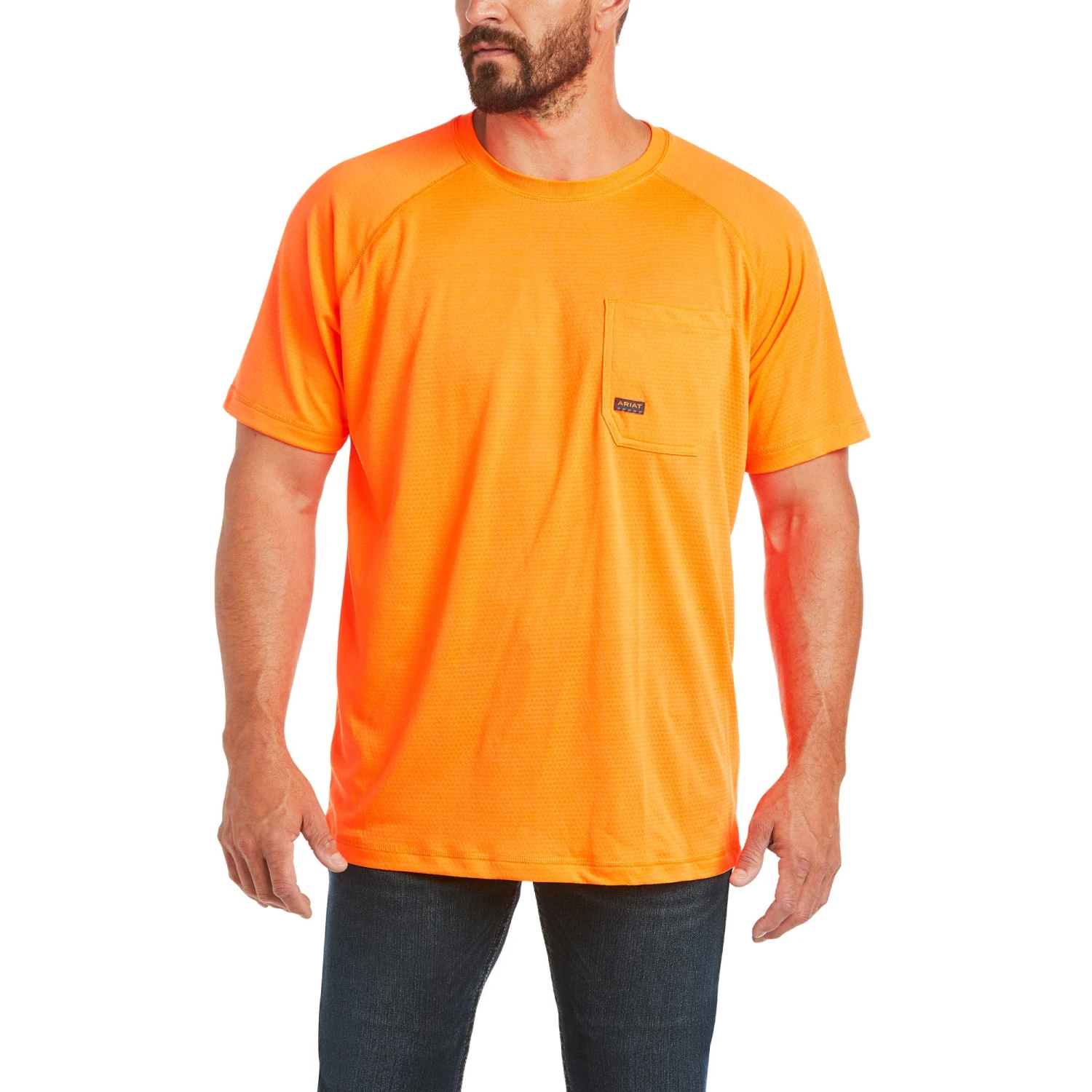 Ariat® Men's Rebar Heat Fighter SS Neon Orange T-Shirt 10031040 1 Ariat® Men's Rebar Heat Fighter SS Neon Orange T-Shirt 10031040