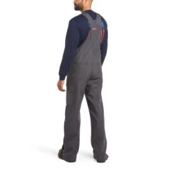 Ariat® Men's FR DuraCanvas Unlined Iron Grey Bib 10034650 -ARIA Clothing Shop S21 MNS WORK 10034650 back