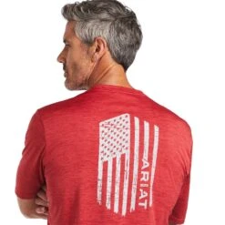 Ariat Men's Charger Vertical Flag Scooter Red T-Shirt 10039552 -ARIA Clothing Shop S22 MNS WEST 10039552 detail01