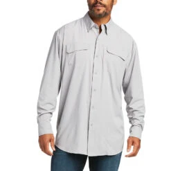 Ariat® Men's VentTek⢠Outbound Echo Grey Long Sleeve Shirt 10039579