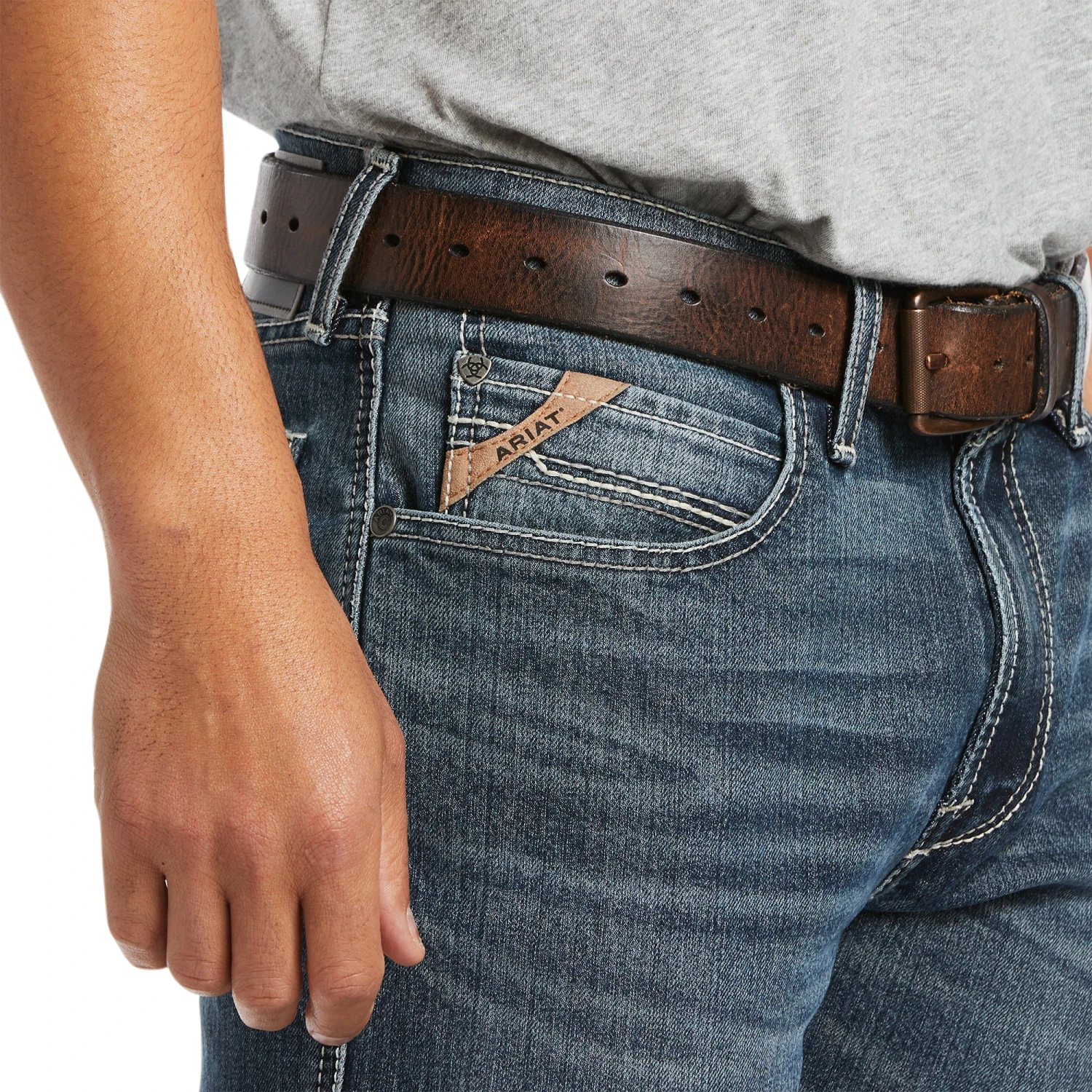 Ariat® Men's M4 Relaxed Stretch Augustus Straight Leg Jean 10039629 3 Ariat® Men's M4 Relaxed Stretch Augustus Straight Leg Jean 10039629 - Image 3