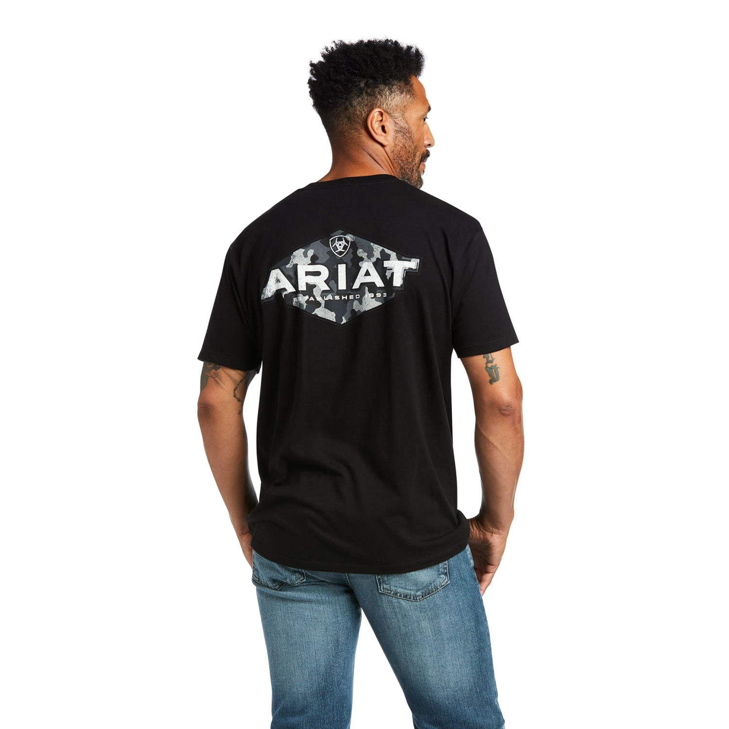 Ariat® Men's Short Sleeve Woodlands Black T-Shirt 10039922 1 Ariat® Men's Short Sleeve Woodlands Black T-Shirt 10039922