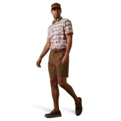 Ariat® Men's Tek 8" Teak Brown Shorts 10043181 -ARIA Clothing Shop S23 MNS WEST 10043181 full