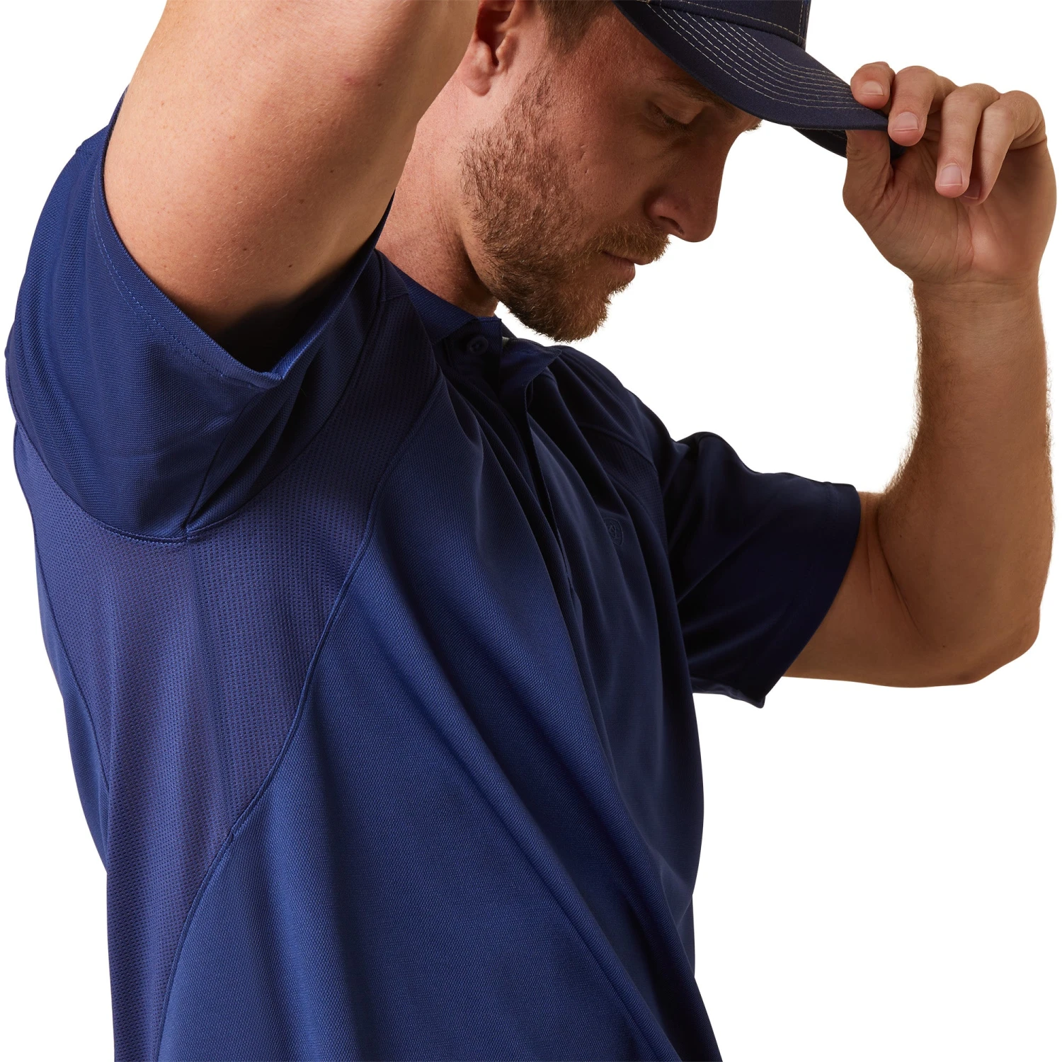 Ariat® Men's Cloudburst Blue AC Polo Shirt 10043518 3 Ariat® Men's Cloudburst Blue AC Polo Shirt 10043518 - Image 3