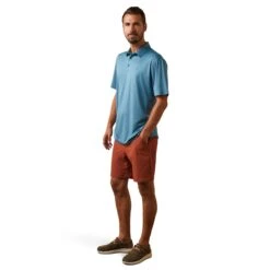 Ariat® Men's Eurasian Teal Charger 2.0 Polo Shirt 10043573 -ARIA Clothing Shop S23 MNS WEST 10043573 full