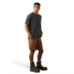 Ariat® Men's Rebar DuraStretch™ Made Tough Rust Brown Shorts 10043171 -ARIA Clothing Shop S23 MNS WORK 10043171 full