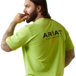 Ariat® Men's Rebar Cotton Strong™ Graphic Lime & Black T-Shirt 10043487 -ARIA Clothing Shop S23 MNS WORK 10043487 detail02