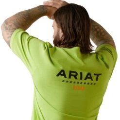 Ariat® Men's Rebar Cotton Strong™ Graphic Lime & Black T-Shirt 10043487 -ARIA Clothing Shop S23 MNS WORK 10043487 detail03