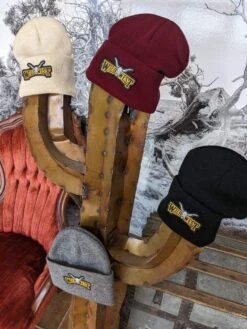 Wild West Logo Knitted Stone White Beanie S10556-3 -ARIA Clothing Shop image000003 a2cbde9e 16b7 4a1b 8b0a e55165670212